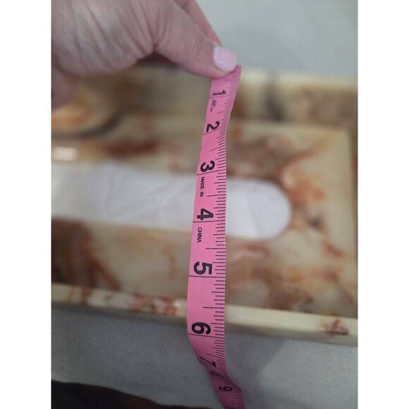 Vtg MCM Ultra Stone Long Tissue Box  Sunlight Industries Faux Marble Acrylic - Picture 8 of 9